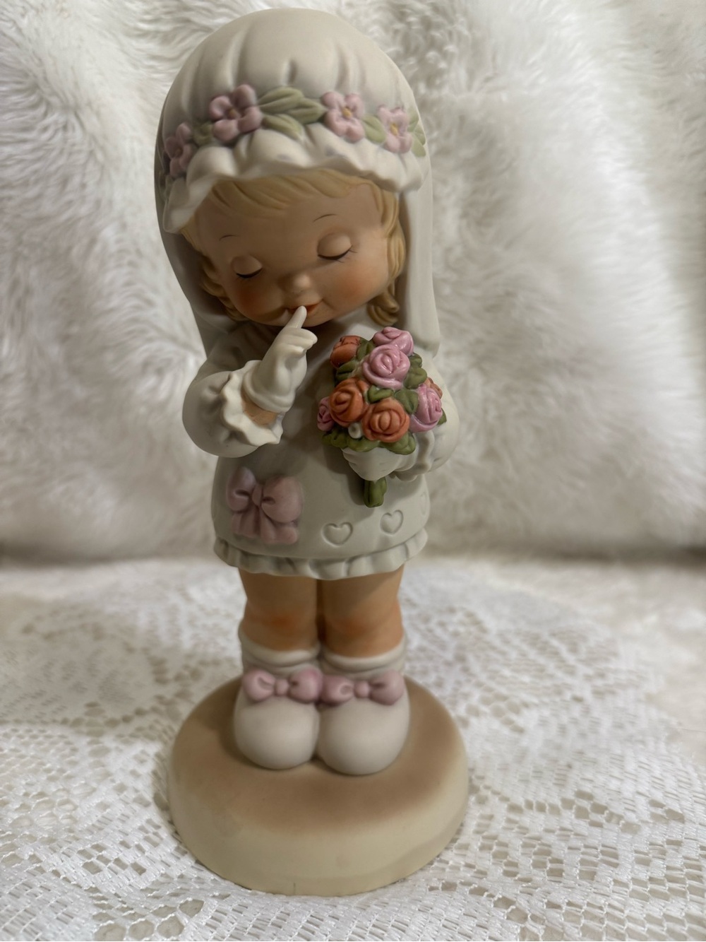 Vintage Enesco Memories of Yesterday Bride Figurine Lucie Attwell